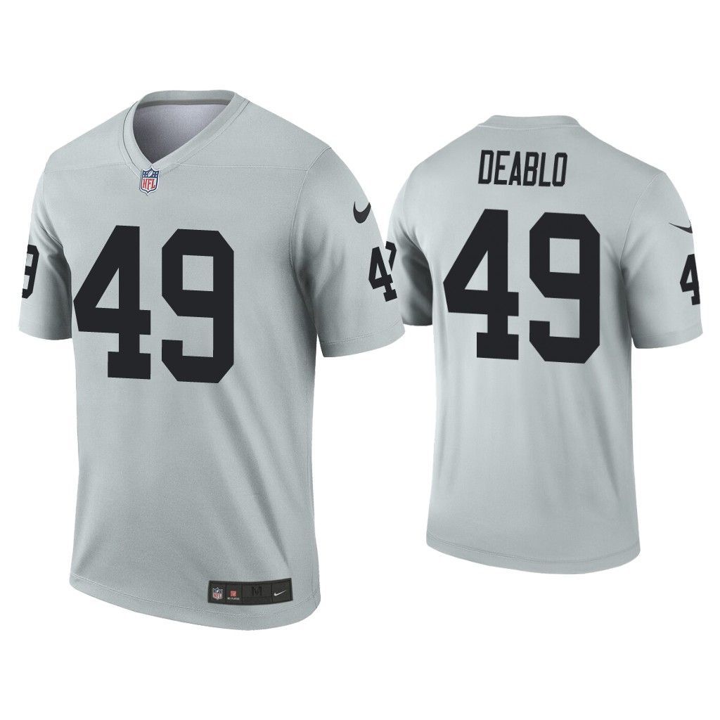 Men Oakland Raiders #49 Divine Deablo Nike Grey Silver Inverted Legend NFL Jersey->oakland raiders->NFL Jersey